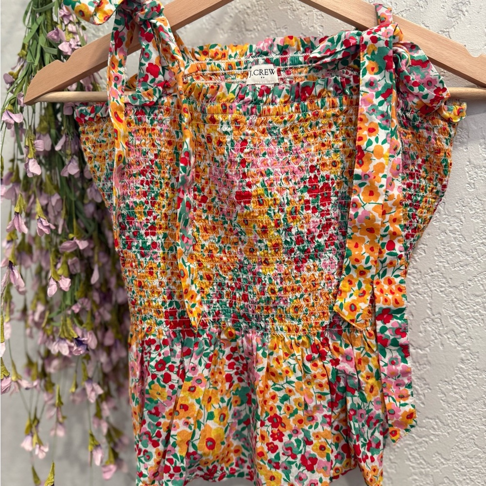 J. Crew Women's Floral Smocked Top - Multicolor